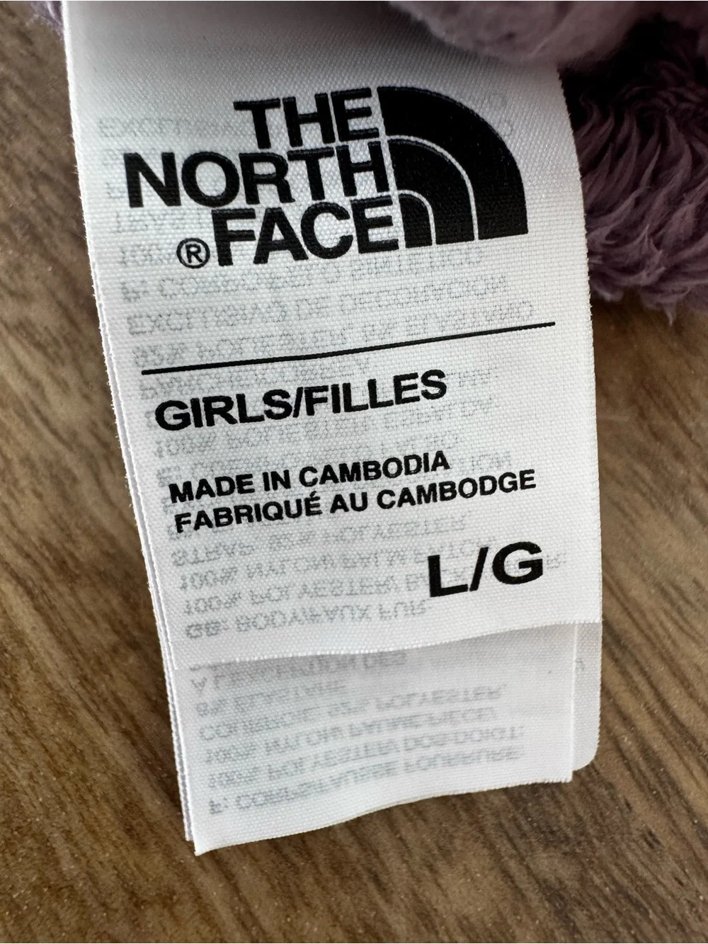 The North Face Girls Plush Purple Winter Gloves | Large